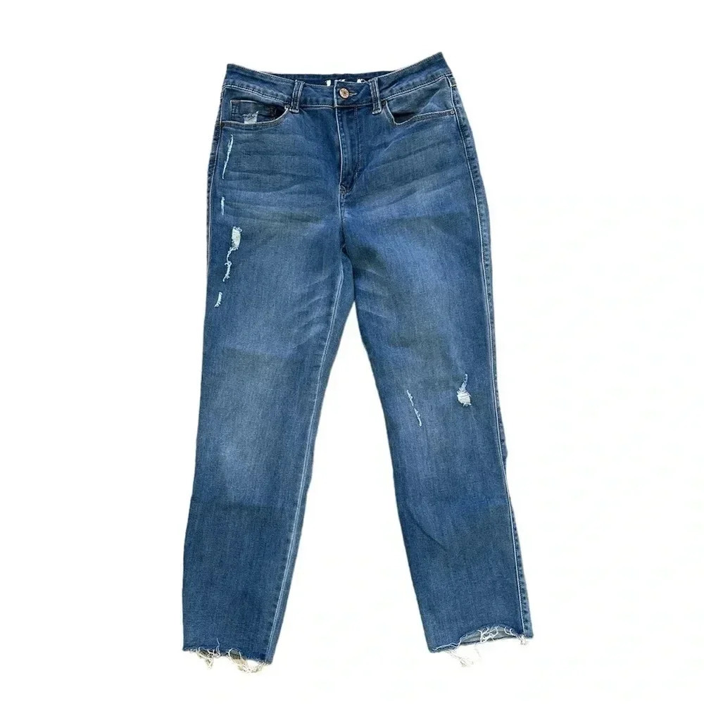 PEACE LOVE ECO BY REWASH DENIM Straight Leg With Frayed Ends Size 9/29